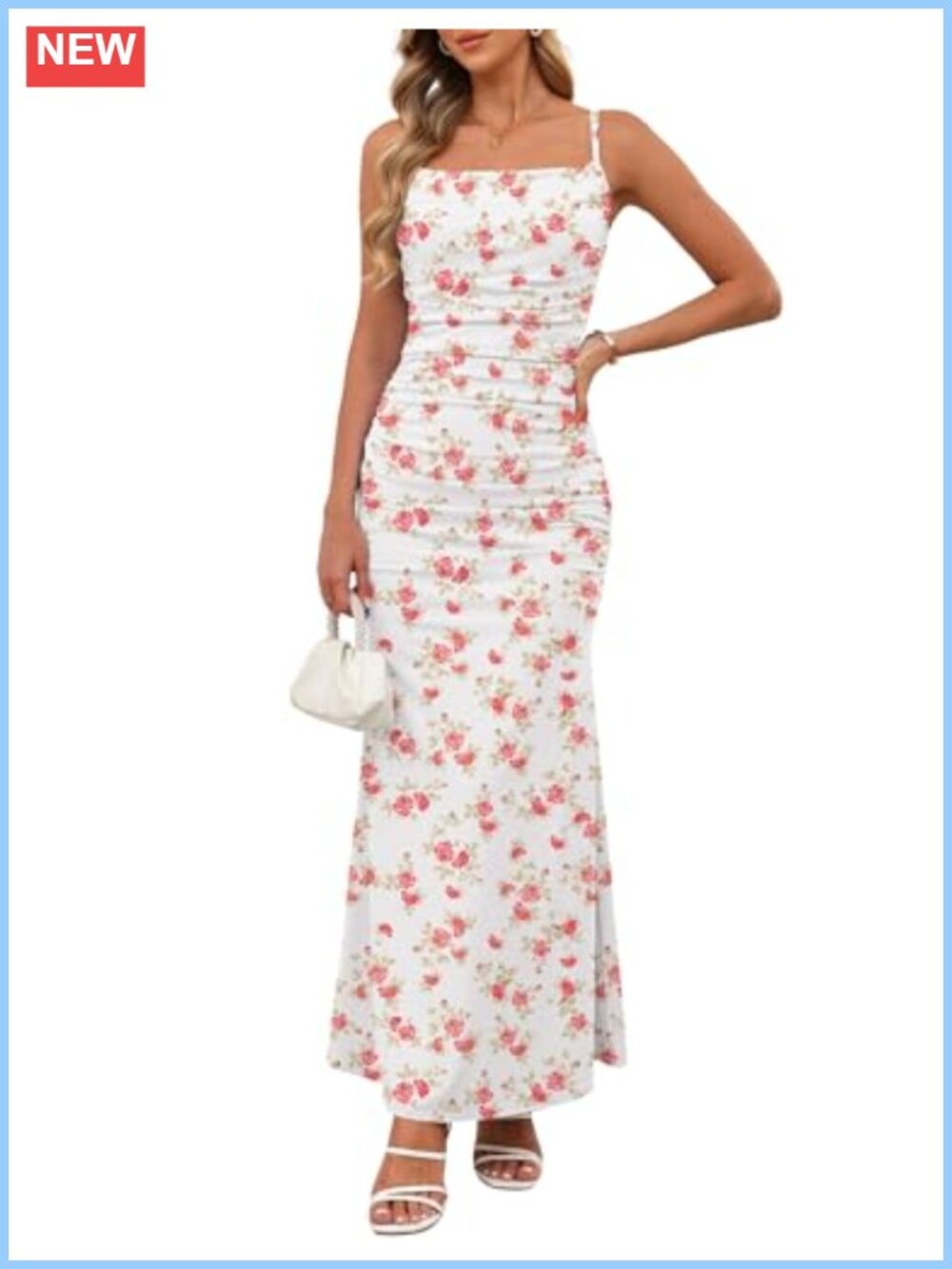 Women Spaghetti Strap Bodycon Mermaid Maxi Dress Wedding Guest